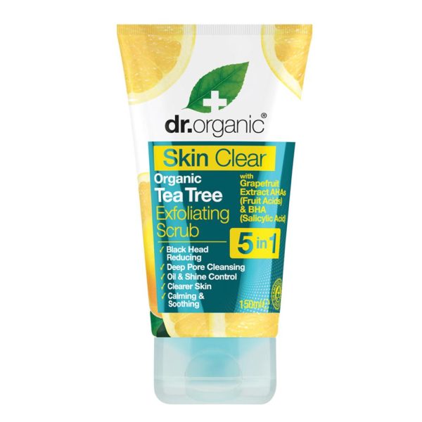 Dr Organic Skin Clear Tea Tree Exfoliating Scrub 150Ml
